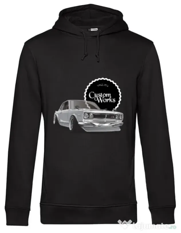 Hoodie barbat cu gluga Skyline Hakosuka Negru