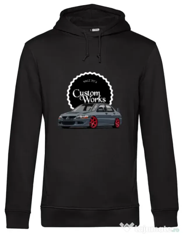 Hoodie barbat cu gluga EVO IX Negru