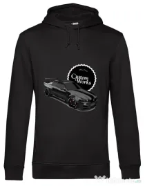 Hoodie barbat cu gluga Black R34 Negru