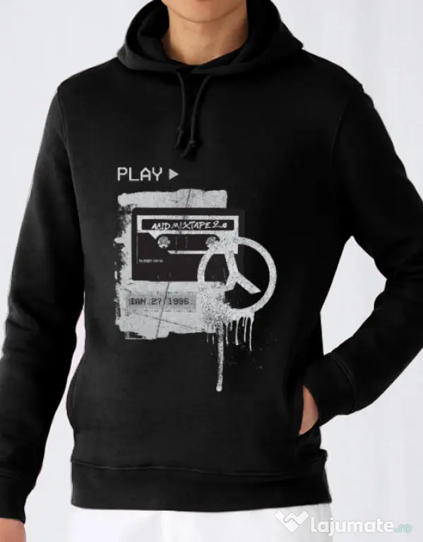 Hoodie barbat cu gluga Acid Mixtape 2.0 Negru
