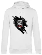 Hoodie barbat cu gluga Tricou ZIUA CAND MA SCHIMB - Adi Morosanu Alb