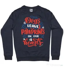 Bluza personalizata barbat Dogs leave pawprints Denim inchis