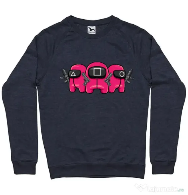 Bluza personalizata barbat Squid Squad Denim inchis
