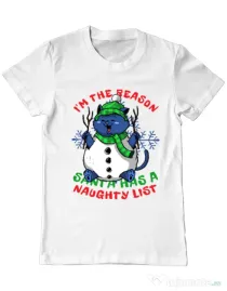 Tricou personalizat barbat Naughty List Alb