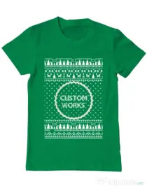 Tricou personalizat barbat CW Christmass white logo Verde mediu