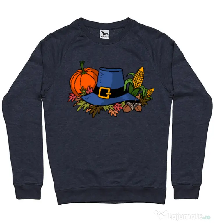 Bluza personalizata barbat Thank Giving Denim inchis