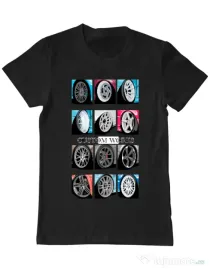 Tricou personalizat barbat Wheels mix #1 Negru