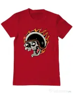 Tricou personalizat barbat Skull Biker Rosu