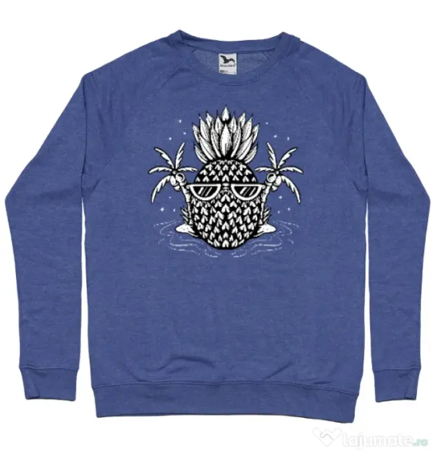 Bluza personalizata barbat Pineapple Summer Albastru melanj