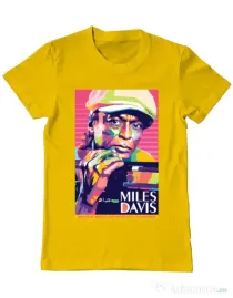 Tricou personalizat barbat Miles Davis Galben