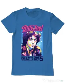 Tricou personalizat barbat BILLY JOEL Albastru azuriu