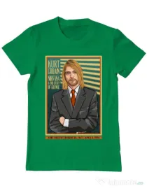 Tricou personalizat barbat Kurt Cobain Verde mediu