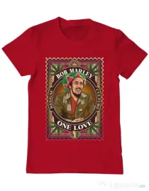 Tricou personalizat barbat Bob Marley Rosu