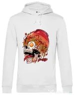 Hanorac barbat cu gluga spicy skull Alb
