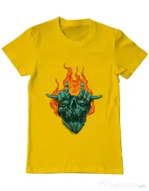 Tricou personalizat barbat METAL HEADS Galben