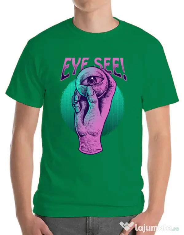 Tricou personalizat barbat EYE SEE Verde mediu