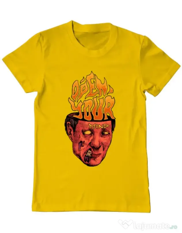 Tricou personalizat barbat OPEN YOUR MIND Galben