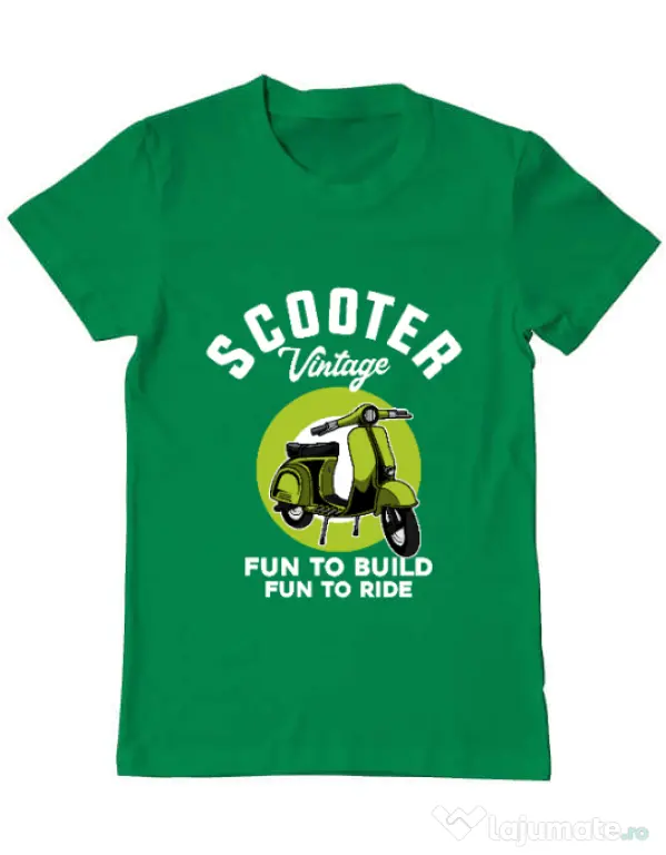 Tricou personalizat barbat SCOOTER VINTAGE Verde mediu