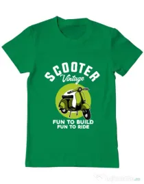 Tricou personalizat barbat SCOOTER VINTAGE Verde mediu