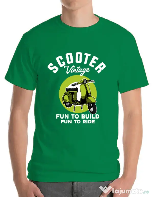 Tricou personalizat barbat SCOOTER VINTAGE Verde mediu