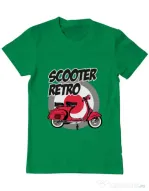 Tricou personalizat barbat SCOOTER RETRO RED COLOR Verde mediu