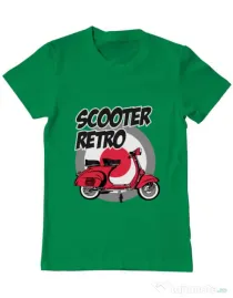 Tricou personalizat barbat SCOOTER RETRO RED COLOR Verde mediu