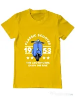 Tricou personalizat barbat CLASSIC SCOOTER ADVENTURES Galben