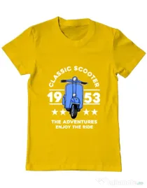 Tricou personalizat barbat CLASSIC SCOOTER ADVENTURES Galben