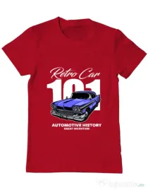 Tricou personalizat barbat RETRO CAR 101 Rosu