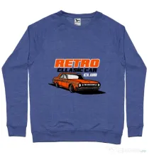 Bluza personalizata barbat RETRO CLASSIC CAR CLUB Albastru melanj