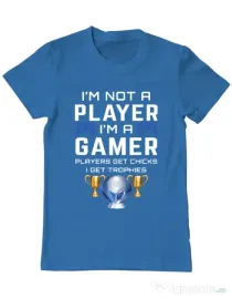 Tricou personalizat barbat Gamer Not Player - Playstation trophies Albastru azuriu