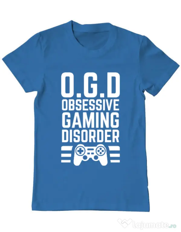 Tricou personalizat barbat OGD - Obsessive Gaming Disorder Albastru azuriu