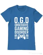 Tricou personalizat barbat OGD - Obsessive Gaming Disorder Albastru azuriu