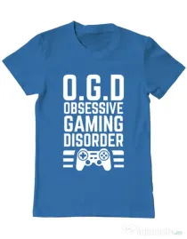 Tricou personalizat barbat OGD - Obsessive Gaming Disorder Albastru azuriu