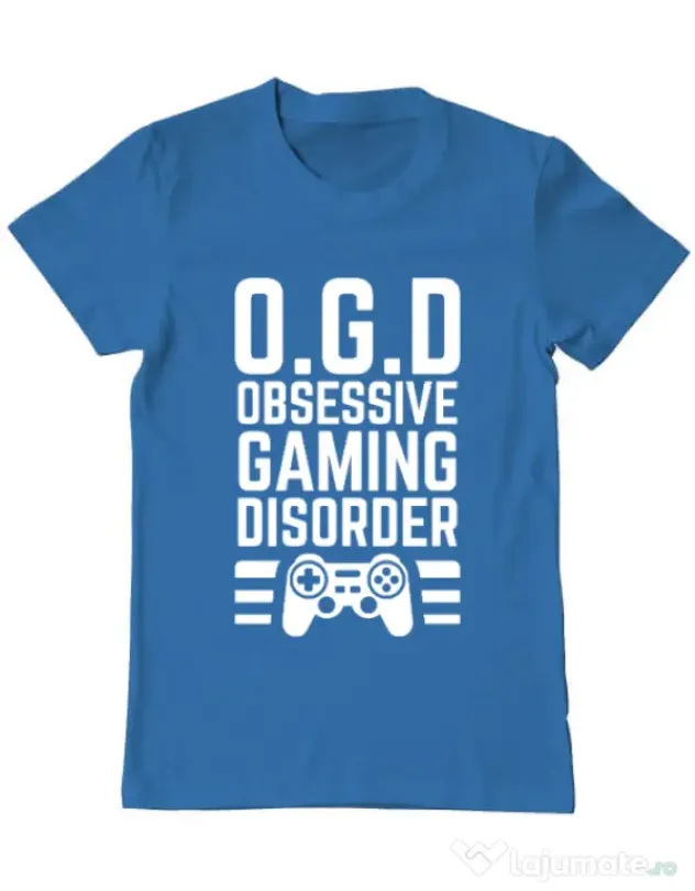 Tricou personalizat barbat OGD - Obsessive Gaming Disorder Albastru azuriu