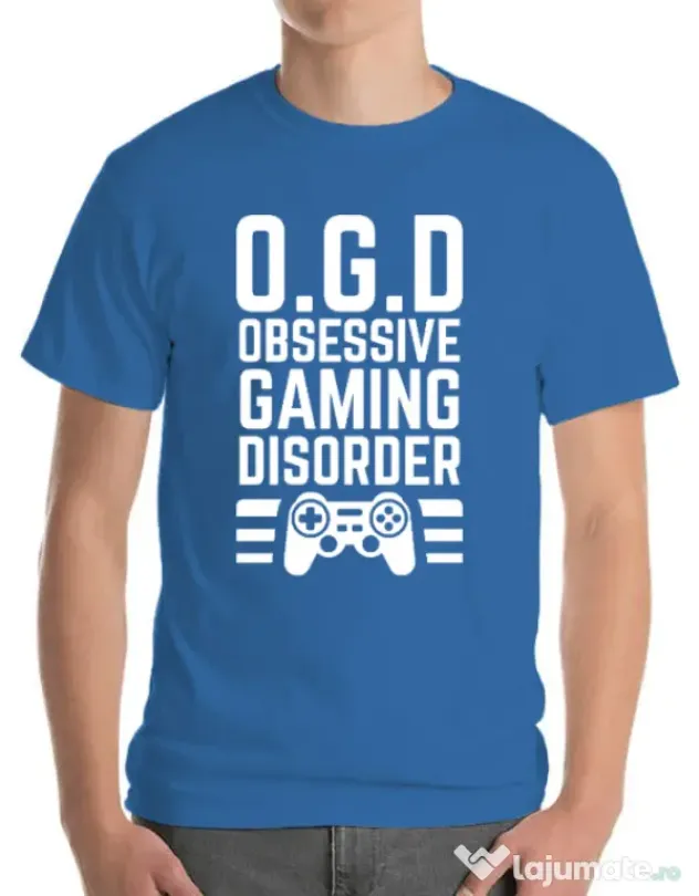 Tricou personalizat barbat OGD - Obsessive Gaming Disorder Albastru azuriu