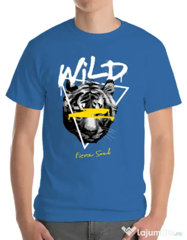 Tricou personalizat barbat Wild Fierce Soul Albastru azuriu