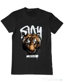Tricou personalizat barbat Stay Wild Negru