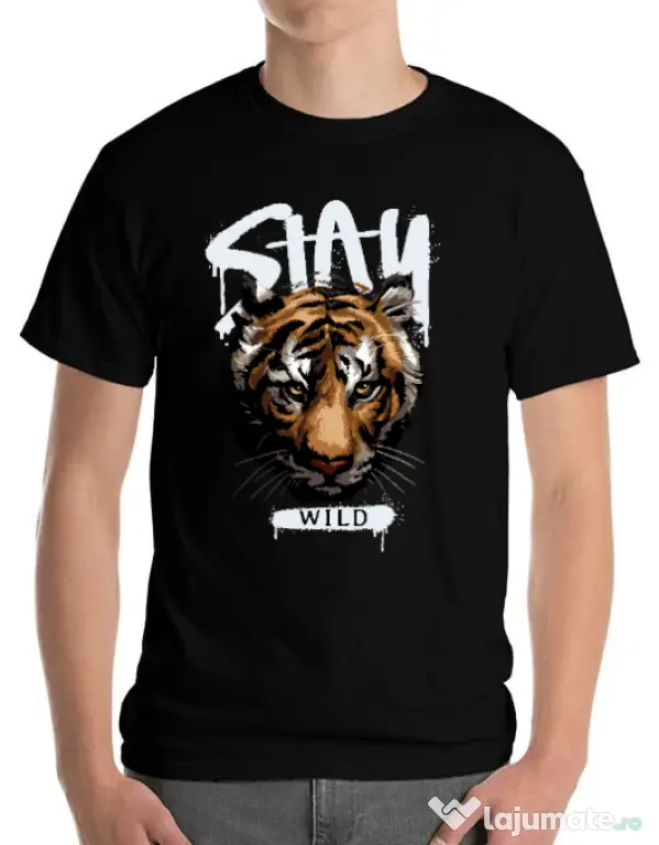Tricou personalizat barbat Stay Wild Negru