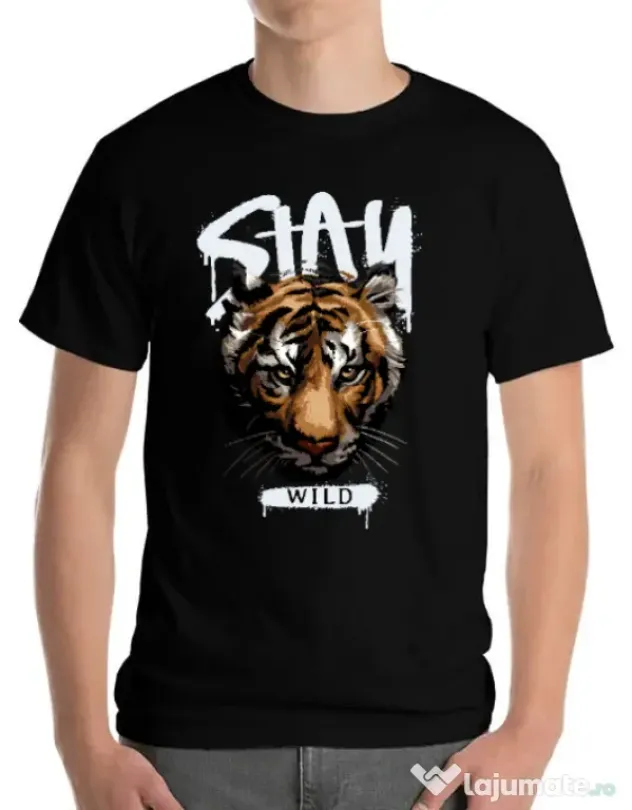 Tricou personalizat barbat Stay Wild Negru