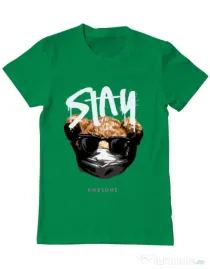 Tricou personalizat barbat Stay awesome Verde mediu