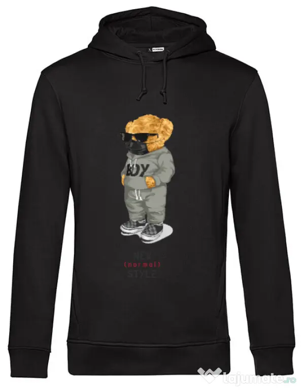 Hanorac barbat cu gluga New normal style Negru