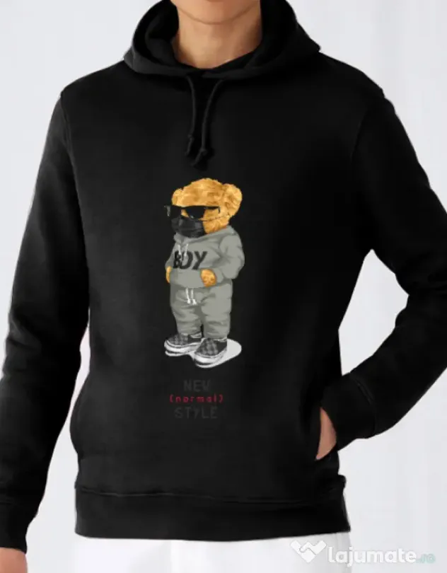Hanorac barbat cu gluga New normal style Negru