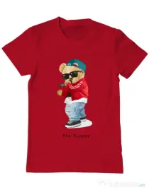 Tricou personalizat barbat Bear Rapper Rosu