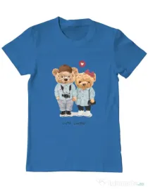 Tricou personalizat barbat Cute Couple Albastru azuriu