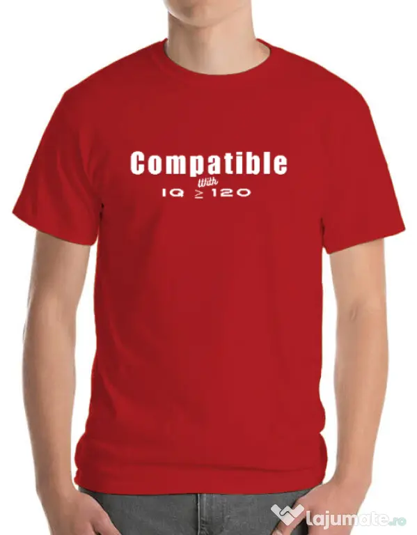 Tricou personalizat barbat Tricouri cu mesaje | IQ 120 | CreativeSheep Rosu