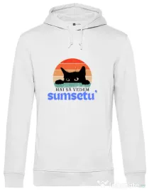 Hanorac barbat cu gluga Custom design Alb