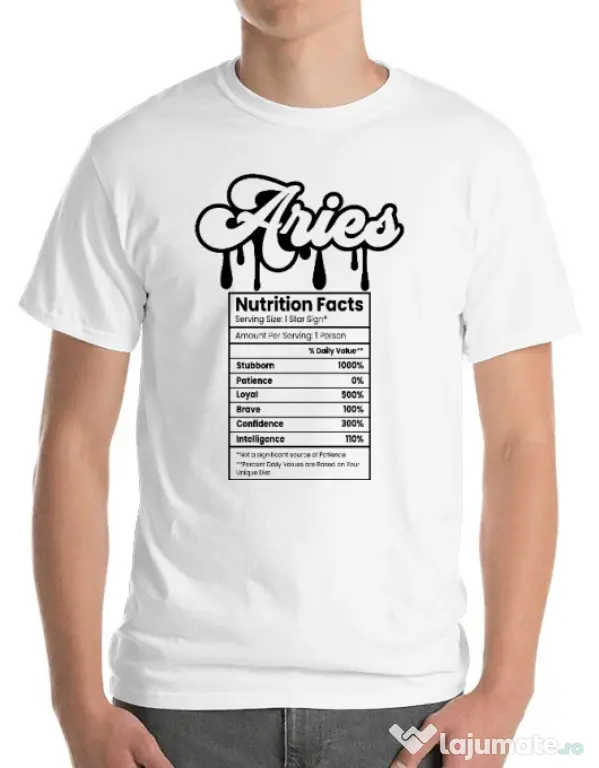 Tricou personalizat barbat Zodiac | Berbec Alb