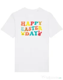 Tricou STANLEY STELLA barbat HAPPY EASTER DAY Alb
