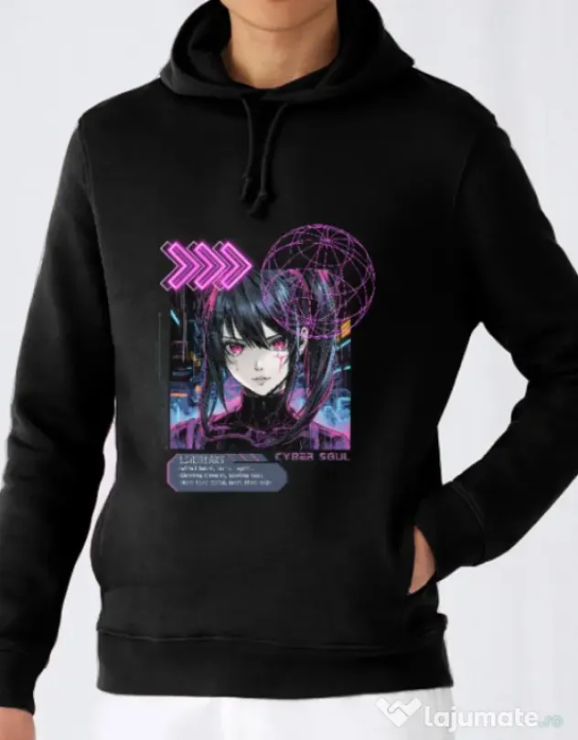 Hanorac barbat cu gluga CYBER SOUL Negru